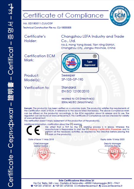 CE - Changzhou Lefa Industry & Trade Co., Ltd.