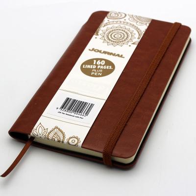 China Hardcover Cheap Customized Logo Brown Travel Pen Account Notebook Notebook For Traveler for sale