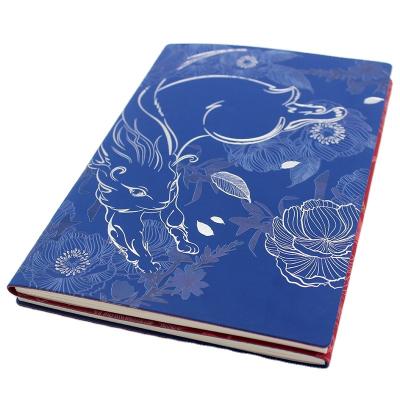 China Wholesale Custom Blue&Red Soft Cover Leather Notebook Diary Waterproof Hardcover Fashion Notebook With Logo for sale