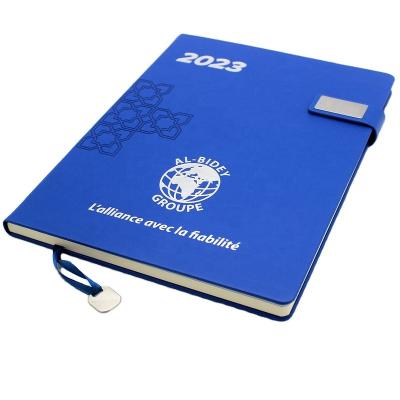 China Metal Top Custom Journal Design Logo Hardcover Sale A4 Custom Logo Notebook With Ribbon Marker for sale