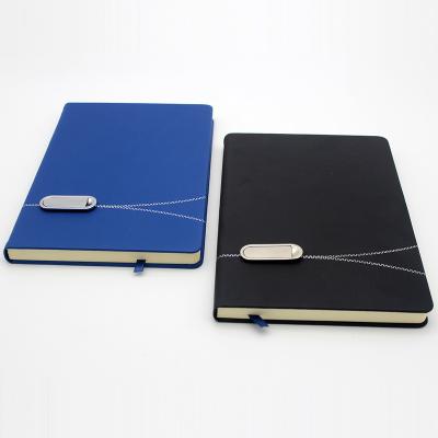 China Cheap Customizable A5 Size Leather Hardcover Book Cover Notebook With Magnetic Fixing Usb for sale