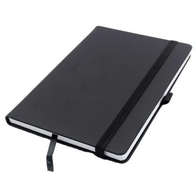 China Customized General Purpose Hardcover Book OEM Size A5 Cover Black Best Selling Leather Notebook With Elastic Band for sale