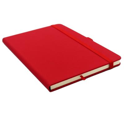 China Cheap Primary Red Notebook Customized A5 PU Leather Hardcover Book Printing Hard Cover Journals Logo Planners Notebook for sale