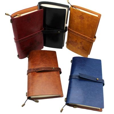 China Softcover Manual Pocket Journal Diary Travel Journal with Interior Replaceable Card Holders and for Taking Notes for sale