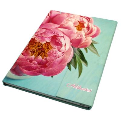 China Hardcover Best-Selling Custom Design Decorative Flower Pattern Handmade A5 Hardcover Notebook With Magnetic Snap for sale