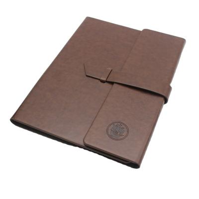 China Custom Hardcover Factory Direct Selling Brown Business Style Leather Logo Folder For Paper Cover for sale