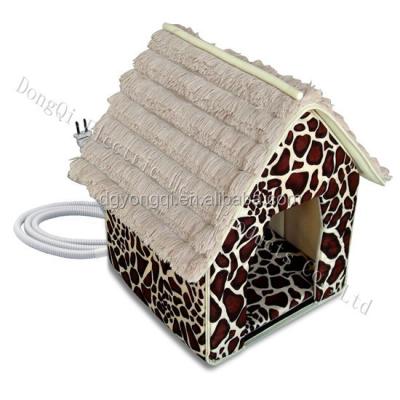 China Sustainable Safe Waterproof Insulated Electric Heated Leopard Pet House for sale