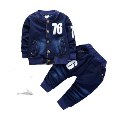 China Korean Children's autumn long sleeve set foreign trade boy cowboy Korean version set a piece for sale