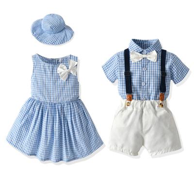 China Korean Korean version of the new summer girls dress hat boy family dress summer dress family  holiday one year old for sale