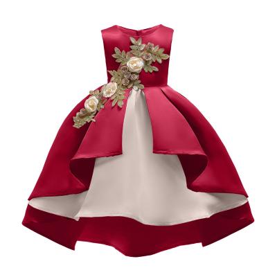 China Sweet New style girls Christmas vest pleated princess ins embroidered one-piece dresses for sale