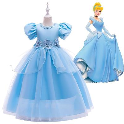 China Girls Elsa Frozen Princess Cinderella puffy Sleeve dress Girls Christmas children's dress for sale