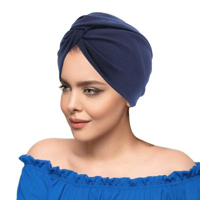 China Muslim  Hijab Hay Ethnic wind turbanimitation cotton twist cross  Indian Muslim hat for sale