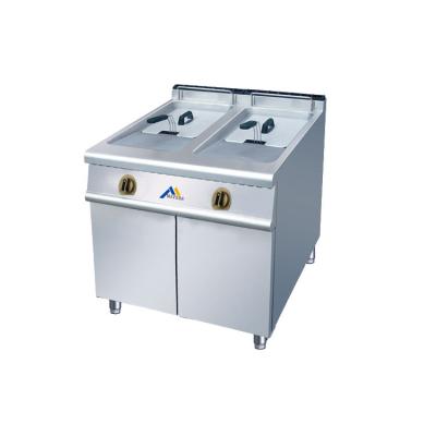 China Custom Double Cylinder Vertical Electric Fryer,Commercial,6kw,2 Baskets,With Cabinet,New Product,Stainless Steel Mes-X16 for sale