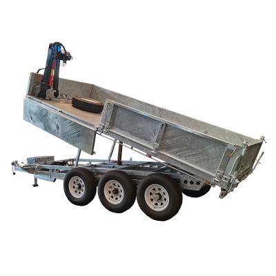 China Car Trailer Hot Dip Galvanized Three Axles Designed Dump Trailer With Winch for sale