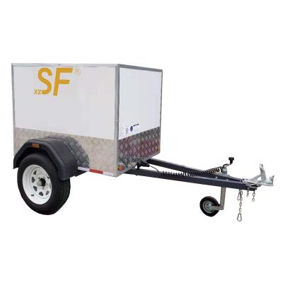 China Single Axle Suitcase Towing Mini Car Transport Box Trailer for sale