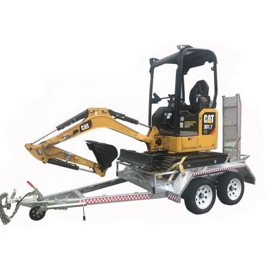 China Machine 2 Ton Tandem Axle Mini Excavator Minier Excavator And Trailer With Ramp for sale