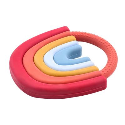 China Toy Silicone Baby Teether soft for teething baby teether silicone beads rainbow baby beg for sale