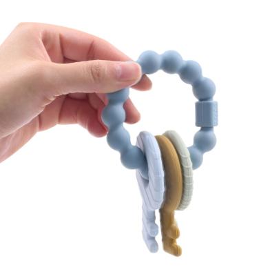 China Silicone Bead BPA Free Silicone Toy Baby Teether Teething Chewable Bracelet Ring Teether Food Grade Baby Bracelet Teether Silicone Bead BPA Soothing Baby Teething for sale