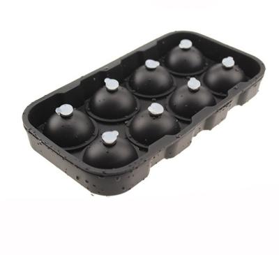 China Hot Selling Custom Viable Free BPA Silicone Tray Large Size Round Ice Cube Molds With Lids for sale