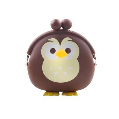 China High Quality Silicone Waterproof Bag Cute Owl Shape Bag Soft Silicone Wallet Pocket Coin Purse Cute Rubber Purse for sale