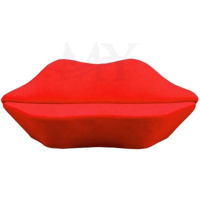 China Modern Hot Red Sexy Flaming Kiss Shaped Sofa Convertible Two Seat Home Living Room Furniture Couch Lips Sofa for sale