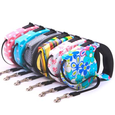 China Stocked Dog Rope 4.5 Meters Printed Retractable Automatic Pull Stretch Training Dog Leash for sale