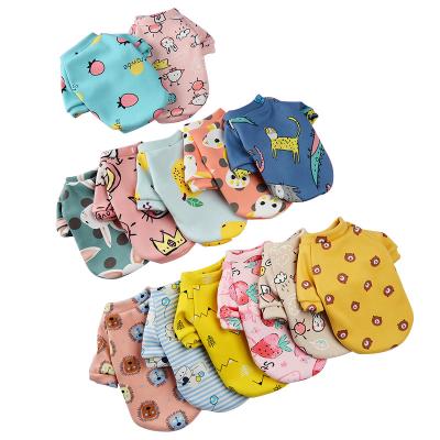 China Summer Cute Clothing Pet Cartoon Vests Cat T-shirt Puppies Stocked Casual Clothes Cute Shirt For Small Pets Dog Cloth for sale