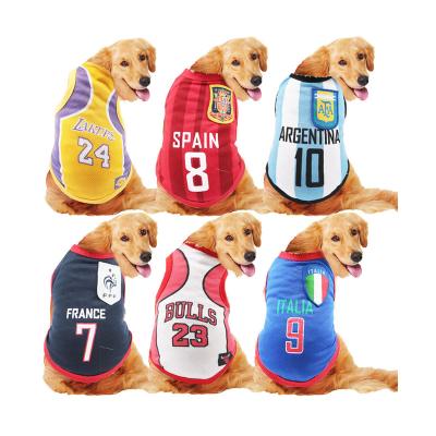 China Summer 6XL Wholesale Large Large Stocked Mesh Vest Pet Accessories Designer Breathable Dog Clothes for sale