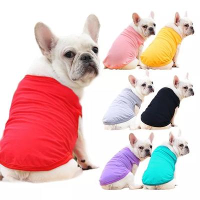 China Wholesale Summer Slim Stocked Shirt Dog Clothes Cotton French Bulldog Dog Clothes Whites for sale