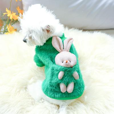 China Cute T-shirt Stocked Cat Dog Clothes Pet Clothes Teddy Pugs Akita Small Dogs Autumn Winter Warm Back Rabbit for sale