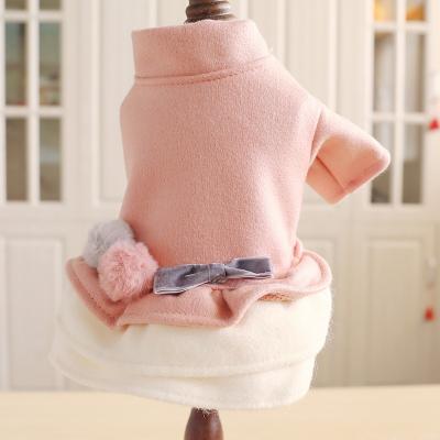 China Stocked Fashion Luxury Cute Winter Autumn Warm Pet Clothes Dog Dress For Puppy for sale