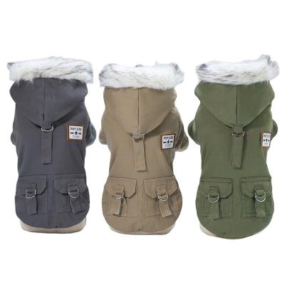 China High Quality Winter Stocked Cats Autumn Military Luxury Clothing Cotton-padded Dogs Clothes for sale