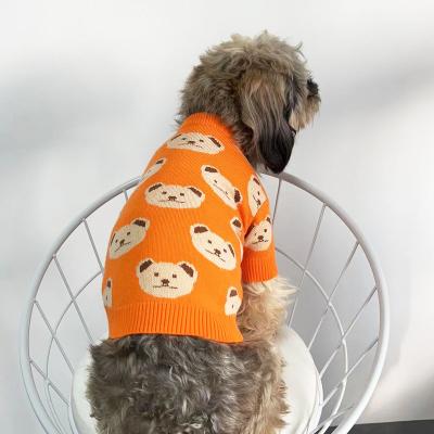 China Luxury Stocked Pet Clothes Knit Designer Jumper Sweater Winter Warm Soft Solid Color Dog Knitted Sweaters For Dogs for sale