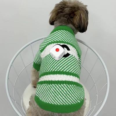 China Cute Pet Stocked Cat Dog Clothes Dog Sweater Wholesale Design Autumn Winter Warm Knitted Luxury for sale