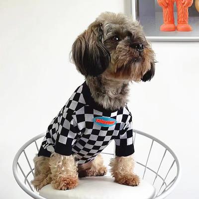 China Manufacturer Senior Custom Luxury Brand Stocked Dog T-Shirt Knitting Pet Sweater Luxury Apparel Designer Dog Clothes for sale