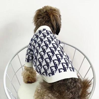 China Luxury Designer Stocked Dog Sweater Clothes from Wholesale Pet Cat Winter Warm Soft Knitting from Manufacturer for sale