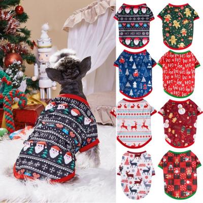 China Wholesale Holiday Fashion Shirts New Arrived Cute Stocked Christmas Dog Clothes for sale