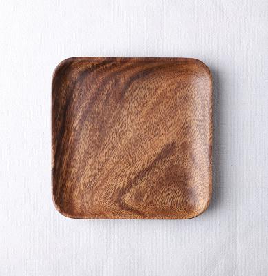 China Minimalist Wholesale Household Serving Tray Bread Square Set Acacia Dish for sale