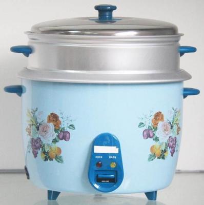 China 1.0 Liter Blue 400w Travel Drum Stainless Steel Electric Rice Cooker with steamer for sale