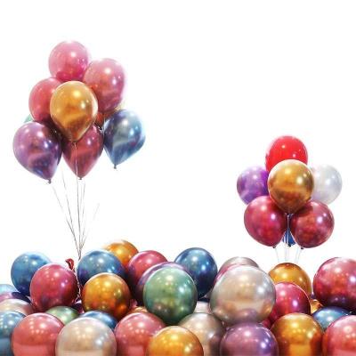 China Wholesale 12 Inch Latex Foil Balloon Balloons Metallic Colors Inflatable Balloon For Baby Shower Birthday Wedding Party Home Decor Balloons for sale