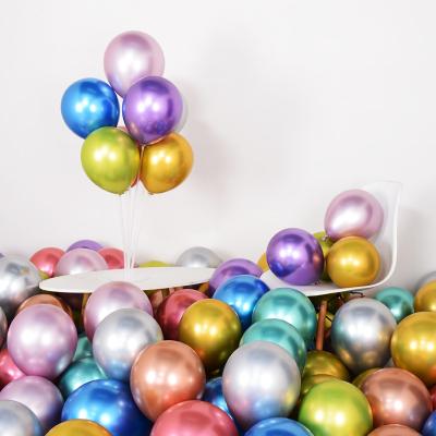 China Factory Wholesale 10 Inch 1.8g Latex Metal Balloon Crayon Pearl Chrome Color Plated Helium Balloon Party Decoration for sale