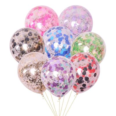 China Latex factory price sequin balloon 12 inch square balloon birthday decoration small sequin confetti balloon confetti for sale