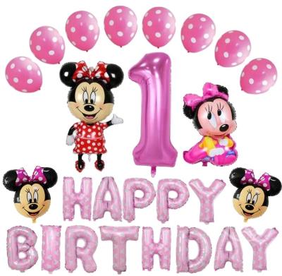 China Factory wholesale factory price of party decoration Mickey Minnie Mouse Foil Balloons, happy birthday balloon set for decoration for sale