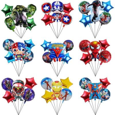 China Festival Decoration Good Selling Superhero Children's Happy Birthday Party Decorations Supplies Aluminum Foil Balloon Set for sale