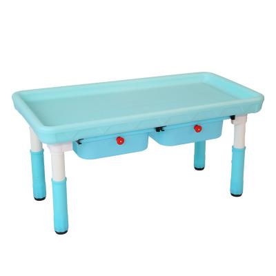 China 2021 Hot Selling Modern Kids Rectangle Sand Table Adjustable Table With Drawer for sale