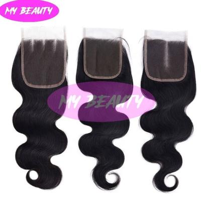 China Wholesale Malaysian Raw Virgin Human Hair Body Wave Hair 100% Swiss Virgin 4*4 Lace Closure for sale