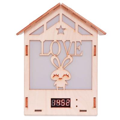 China Cute Festival Home Decor LED Light Wooden House Decoration For Christmas Holiday for sale