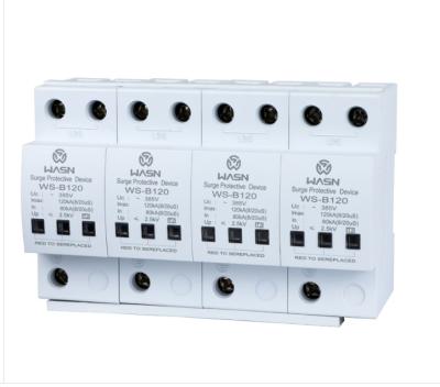 China Plastic to UL94 V-0 Best Selling 220V Surge Protector or 385V 120KA AC Surge Protection Device SPD 4P for sale