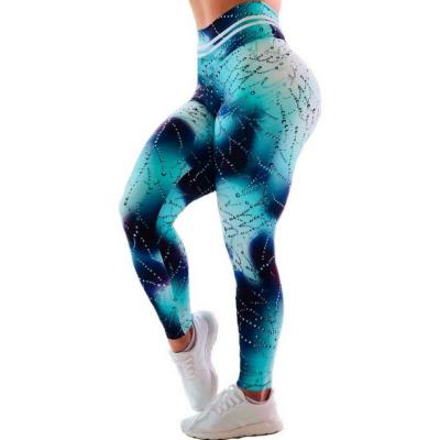 China Wholesale OEM Antibacterial Quick Dry Design Sport Pants Gym Women High Waisted Fitness Printed Women Yoga Gaiters for sale