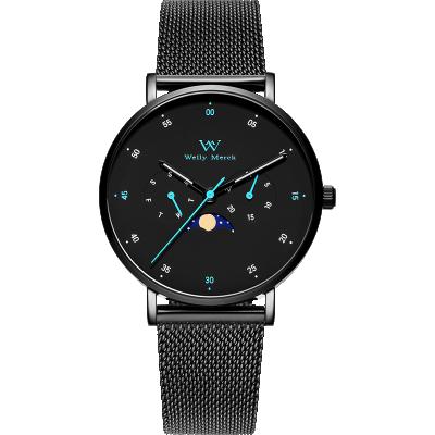 China Hot Sales Fashion Simple Style Starking Alloy Waterproof Case Mesh Band Men Quartz Watches for sale